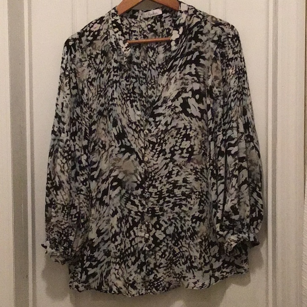 Parker pintuck long sleeve blouse, modern